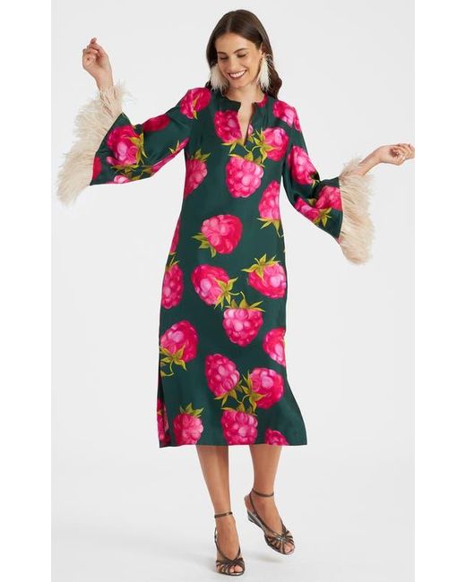 LaDoubleJ Red The Kaftan With Feathers
