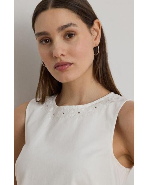 Ralph Lauren White Eyelet Denim Shift Minidress