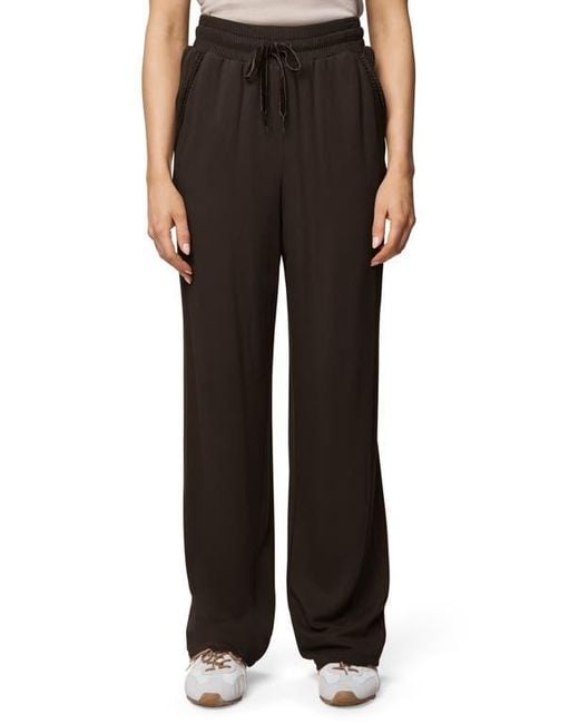 Splendid Women's Black Supersoft Trim Pants wide-leg pants