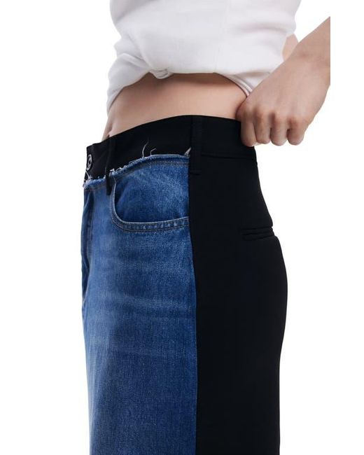 Desigual Blue Two-Tone Pencil Skirt