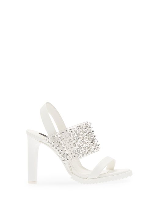 DKNY White Balto Embellished Slingback Sandal