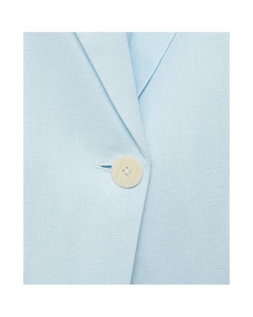 Mango Blue Boreli Linen Blazer
