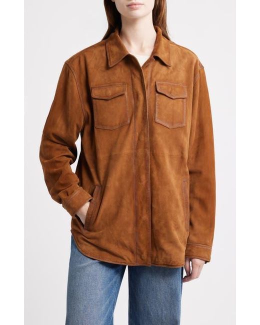 Frye Brown Suede & Leather Shacket