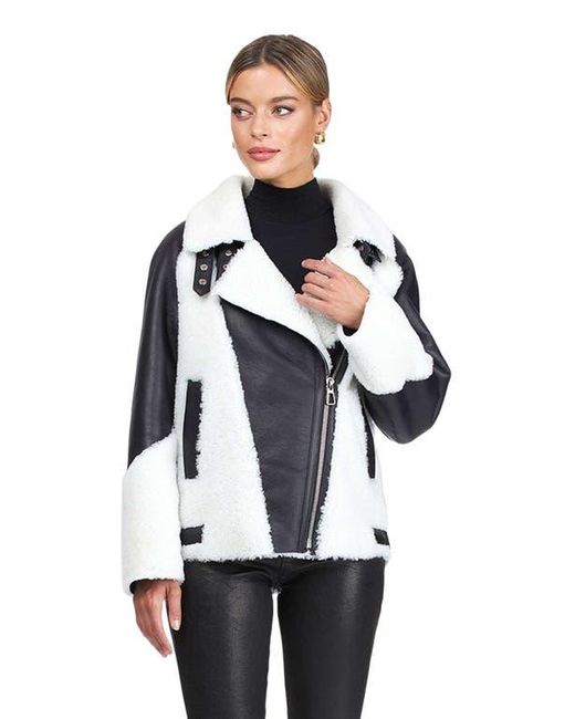 Gorski Multicolor Shearling Lamb Asymmetrical Zip Jacket