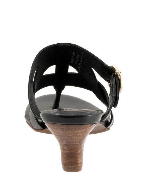 Trotters Black Nikki Kitten Heel Flip Flop
