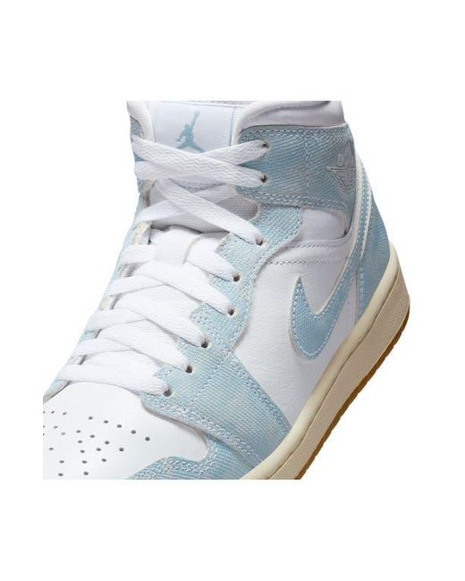 Nike Blue Air 1 Mid Se Velvet Basketball Sneaker