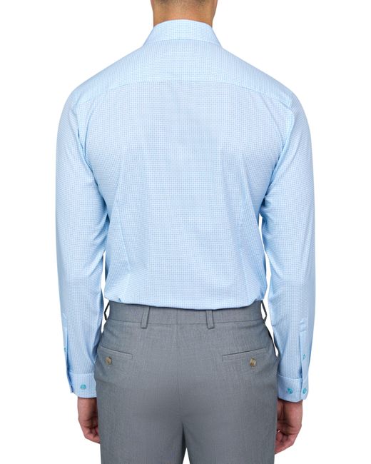 W.r.k. Blue W. R.k Slim Fit Geo Print Performance Dress Shirt for men