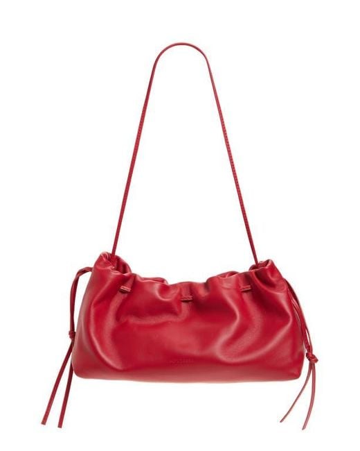 Altuzarra Red Drawstring Leather Clutch
