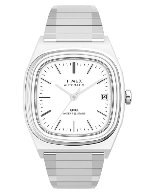 Timex Gray Automatic 1983 E-Line Reissue Bracelet Watch, 34Mm for men