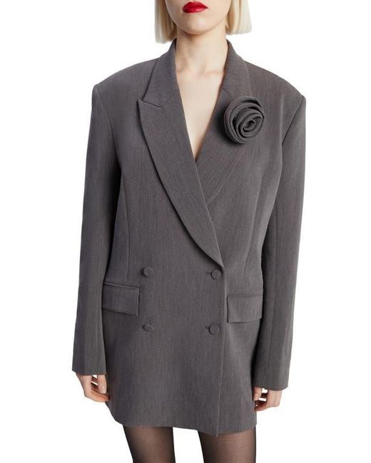 Bardot Gray Joelle Long Sleeve Tuxedo Minidress