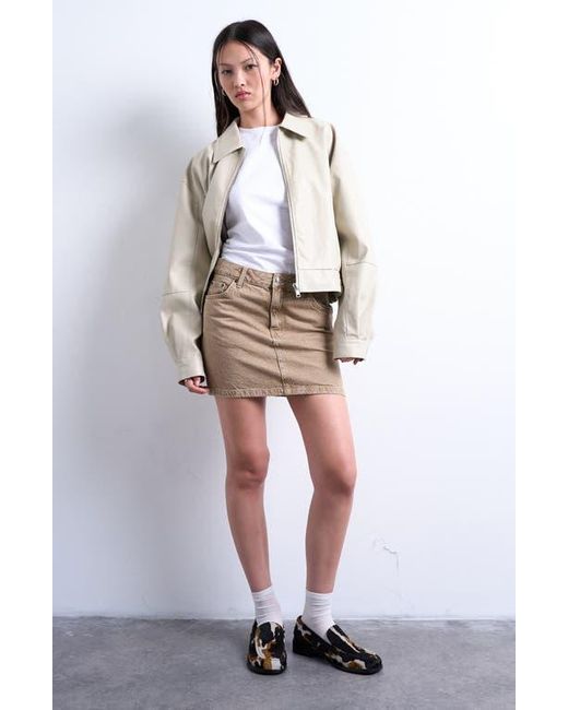 TOPSHOP White Denim Miniskirt