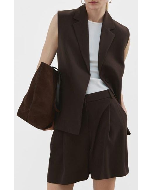 Mango Black Notch Lapel Vest
