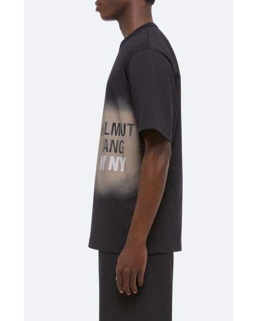 Helmut Lang Black Spray Paint Logo Short Sleeve T-Shirt for men