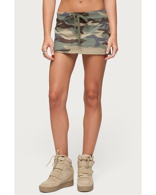 Edikted Multicolor Bayside Camo Drawstring Microskort