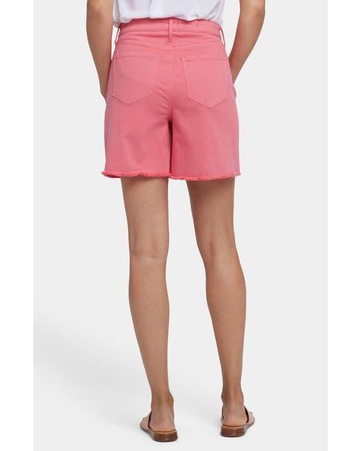 NYDJ Pink Berkyn High Waist Fray Hem Shorts