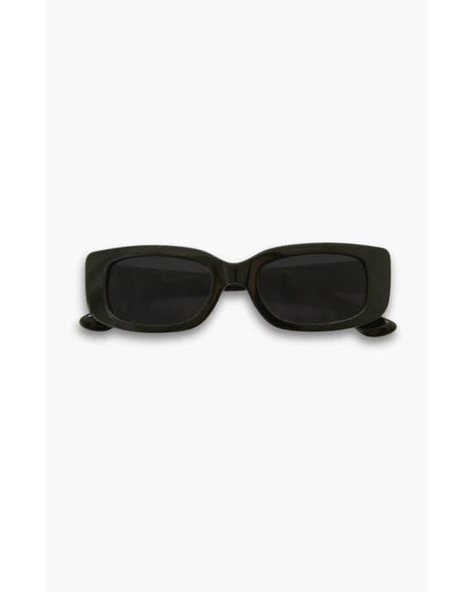 INDY Blue Delancey Rectangular Polarized Sunglasses