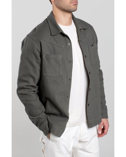 LEISURE LAB Gray Bronco Button Up for men