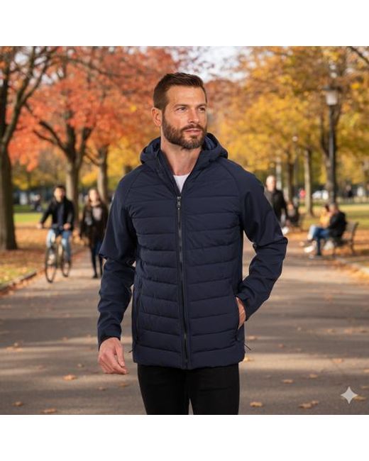 Perry Ellis Blue Tech Stretch Softshell Jacket for men