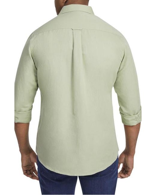 Johnny Bigg Green Anders Linen & Cotton Button-Up Shirt for men