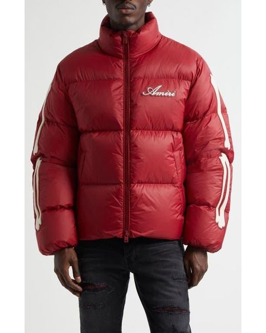 Amiri Red Bones Down Puffer Jacket for men
