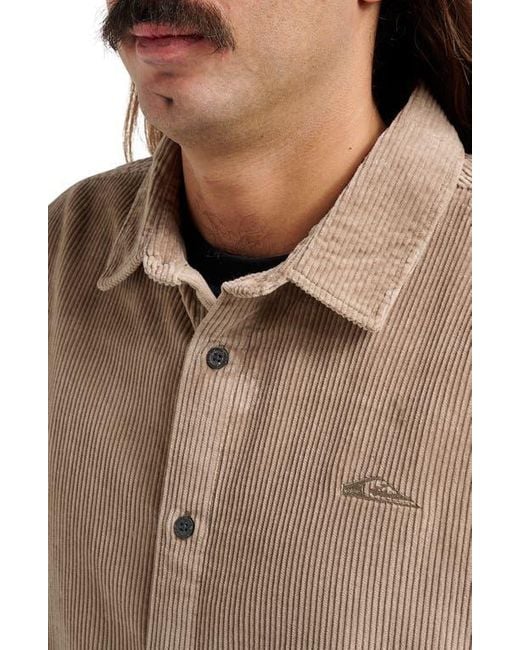 Quiksilver Natural Cotton Corduroy Button-Up Overshirt for men