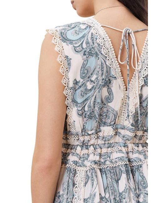 AllSaints Multicolor Xanthe Print Lace Tiered Maxi Dress
