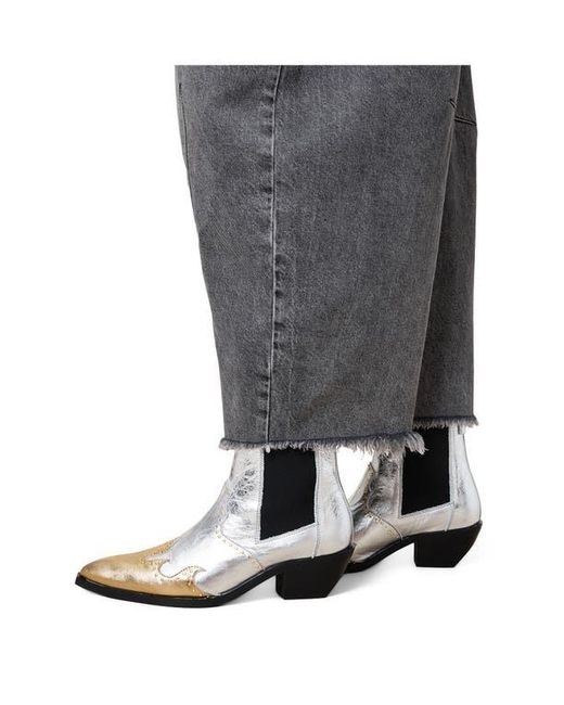 AllSaints White Denver Studded Western Chelsea Boot