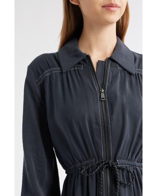 TOPSHOP Black Long Sleeve Midi Shirtdress