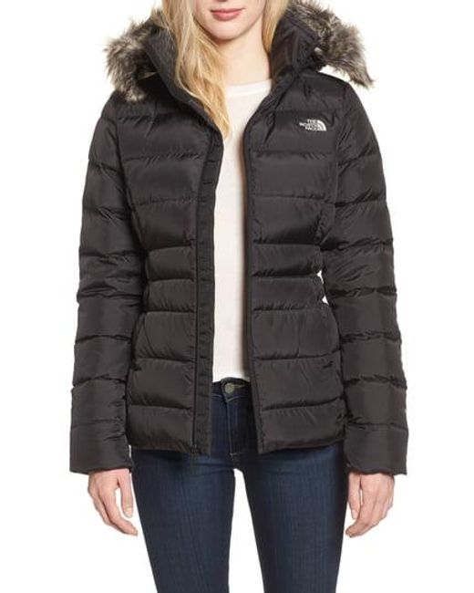 The North Face Black Gotham Ii Hooded Water Resistant Faux Fur Trim 550-fill-power Down Jacket