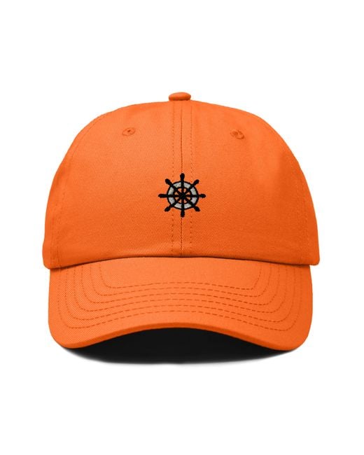 Alix Orange Ship Wheel Dad Hat for men