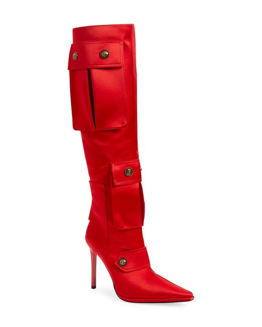 Jeffrey Campbell Pocketed Pointed Toe Knee High Boot in Red Lyst