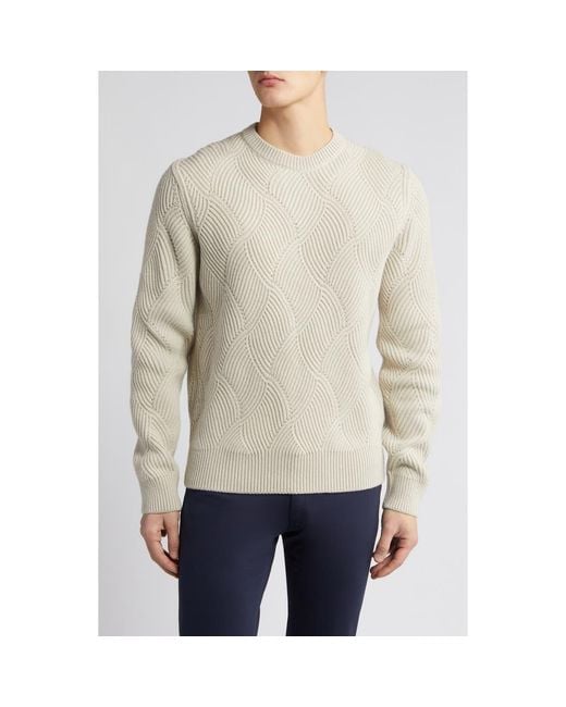 BOSS Mezzo Wool Cashmere Crewneck Sweater in Natural for Men Lyst