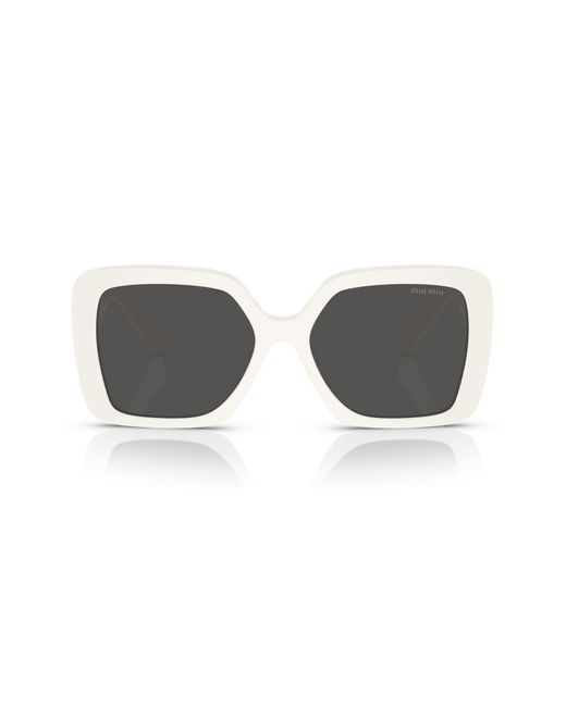 Miu Miu White 56mm Square Sunglasses