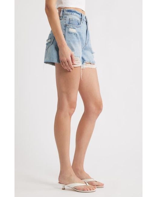 Hidden Jeans Blue Ripped High Waist Denim Shorts