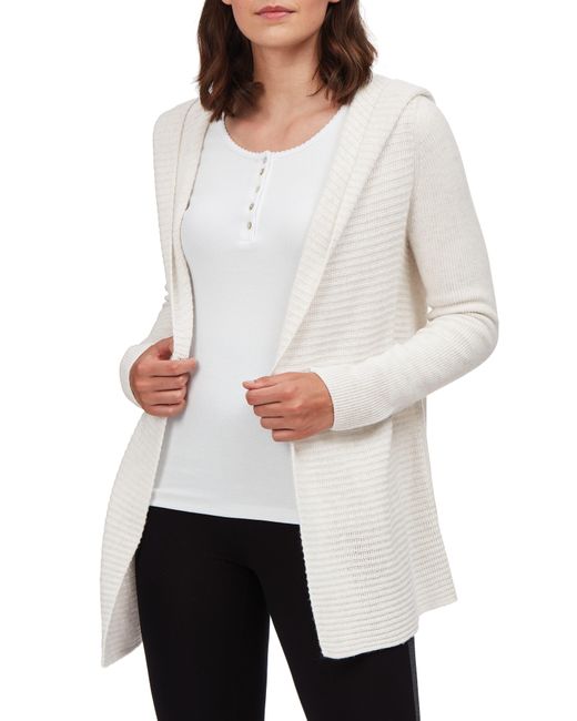 The White Company Multicolor Textured Hooded Open Cardigan