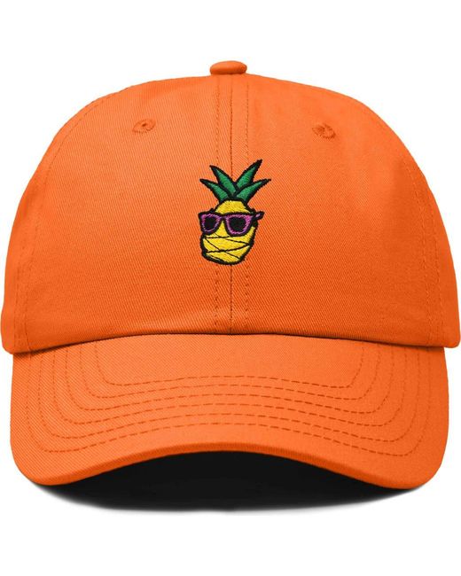 Alix Orange Pineapple Embroidered Dad Hat for men