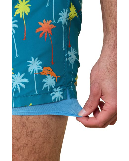 Tommy Bahama Blue Naples Pom Palms Swim Trunks for men