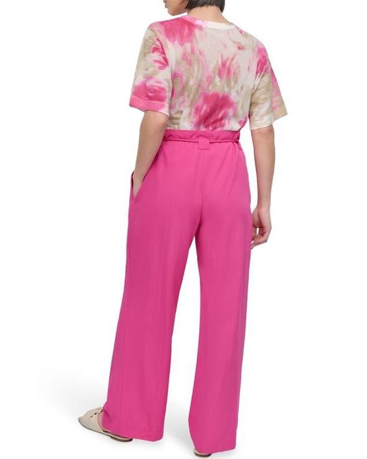 DKNY Pink Rope Tie Wide Leg Pants