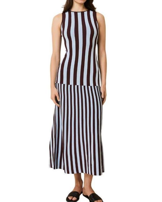 Solid & Striped White The Lucerne Mixed Stripe Knit Dress