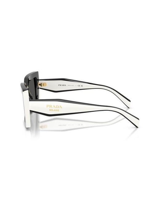 Prada Gray 52Mm Rectangle Sunglasses