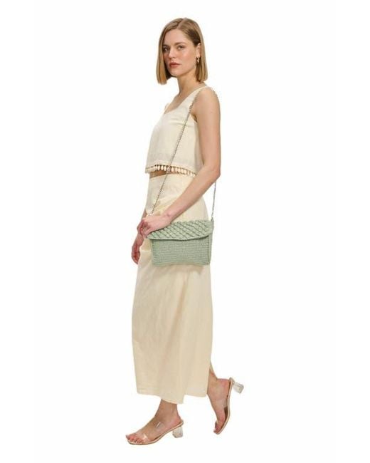 Moda Luxe Metallic Stylish Celeste Crossbody Handbag For