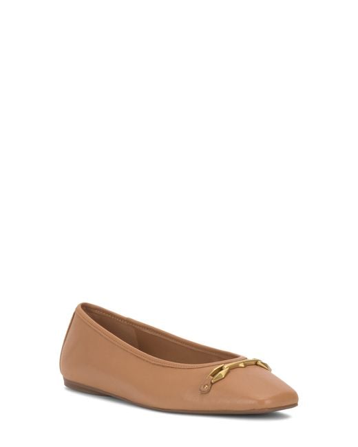 Vince Camuto Brown Virna Square Toe Flat