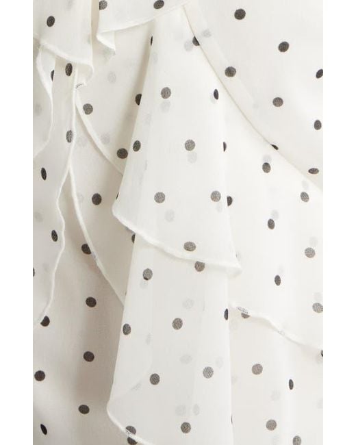 Open Edit White Chiffon Ruffle Top