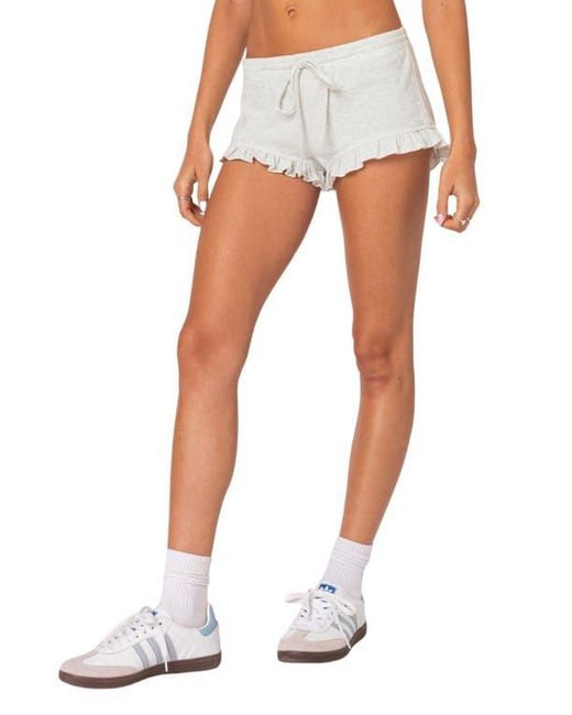 Edikted Blue Randi Ruffle Drawstring Microshorts