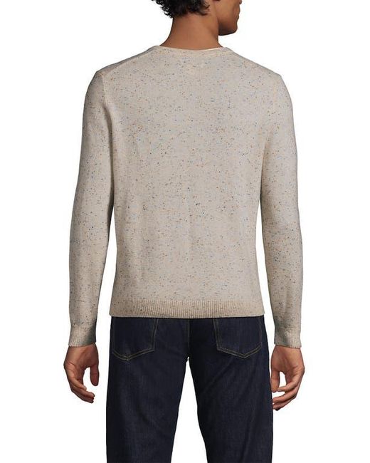 Lands' End Gray Fine Gauge Cashmere V-Neck Sweater for men