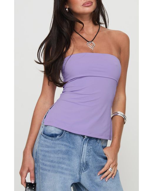 Princess Polly Purple Strutter Foldover Strapless Top