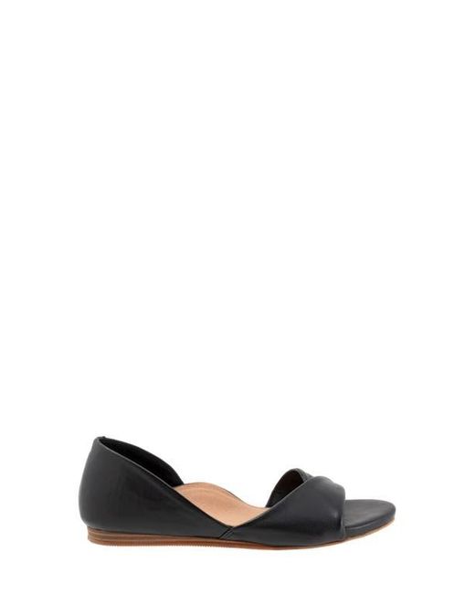 Softwalk® Black Cypress Open Toe Flat