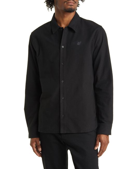 Saturdays NYC Black Broome Flannel Button-up Shirt for men
