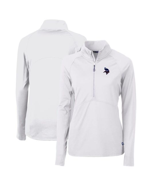 Cutter & Buck Gray Minnesota Vikings Adapt Eco Knit Stretch Recycled Half-zip Pullover Top At Nordstrom