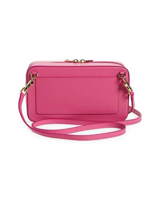 Dolce & Gabbana Pink Dg Logo Leather Camera Crossbody Bag